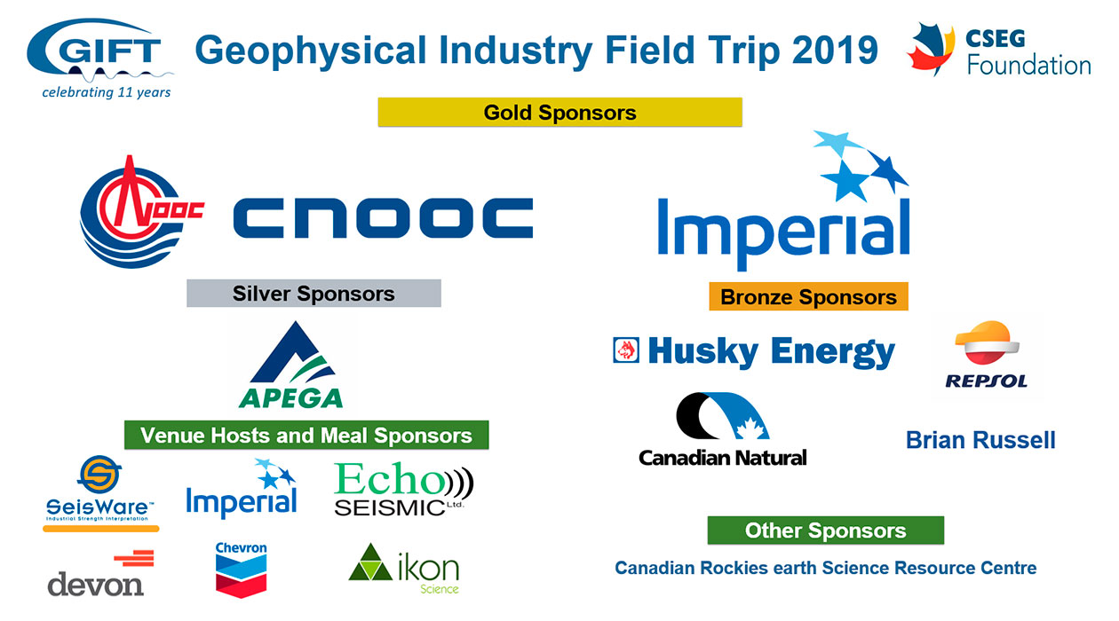 2018 Geophysical Industry Field Trip Sponsors